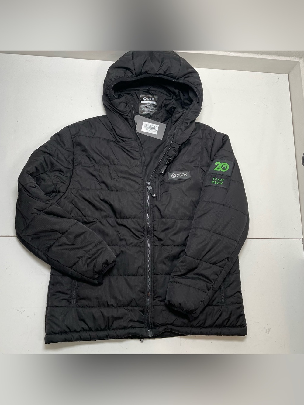 NEW Xbox 20th Anniversary Puffer Jacket Black Hooded Women Size S/P ~ with tag